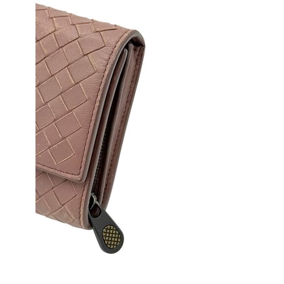 Bottega Veneta Pink Nappa Intrecciato Continental Flap Wallet*COA*FULL INCLUSION - Picture 4 of 12